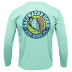 Saltwater Born UPF 50+ Long Sleeve Key West, FL Florida Flag Long Sleeve UPF 50+ Dry-Fit Shirt