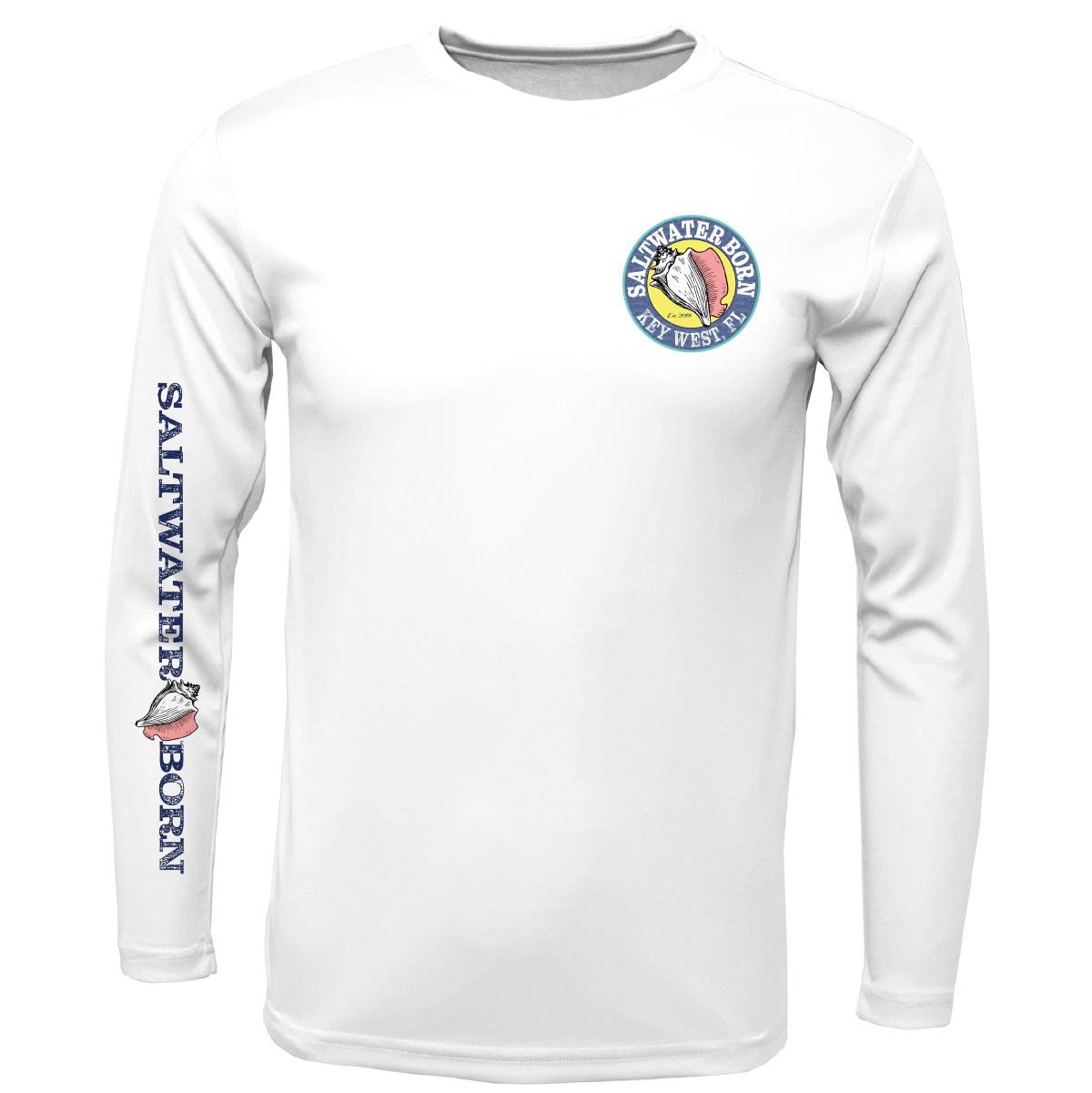 Saltwater Born UPF 50+ Long Sleeve Key West, FL Jumbo Shrimp Long Sleeve UPF 50+ Dry-Fit Shirt