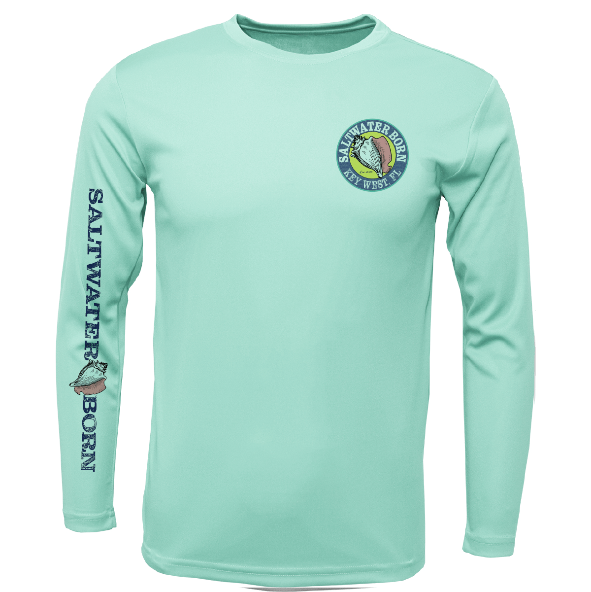 Saltwater Born UPF 50+ Long Sleeve Key West, FL Jumbo Shrimp Long Sleeve UPF 50+ Dry-Fit Shirt
