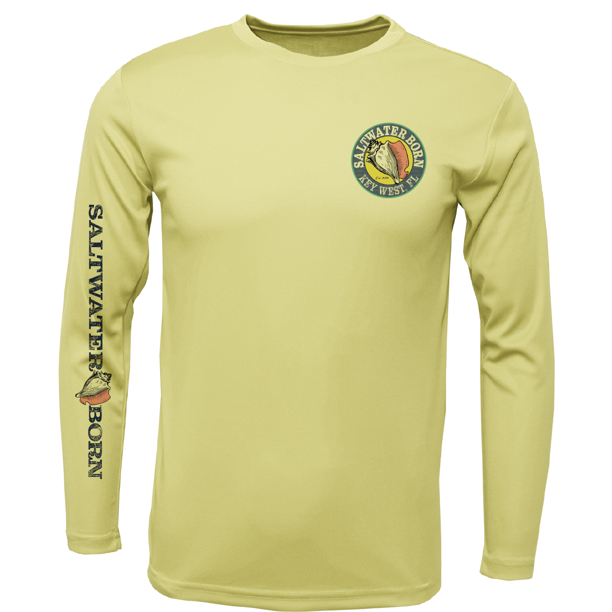 Saltwater Born UPF 50+ Long Sleeve Key West, FL Jumbo Shrimp Long Sleeve UPF 50+ Dry-Fit Shirt