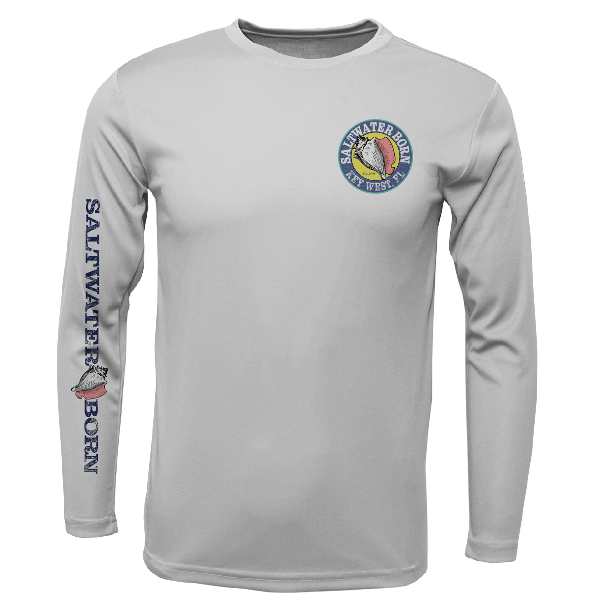 Saltwater Born UPF 50+ Long Sleeve Key West, FL Jumbo Shrimp Long Sleeve UPF 50+ Dry-Fit Shirt