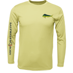 Saltwater Born UPF 50+ Long Sleeve Key West, FL Mahi on Chest Boy's Long Sleeve UPF 50+ Dry-Fit Shirt
