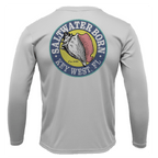 Saltwater Born UPF 50+ Long Sleeve Key West, FL Mahi on Chest Long Sleeve UPF 50+ Dry-Fit Shirt