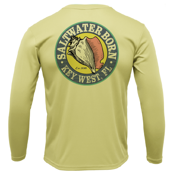 Saltwater Born UPF 50+ Long Sleeve Key West, FL Mahi on Chest Long Sleeve UPF 50+ Dry-Fit Shirt