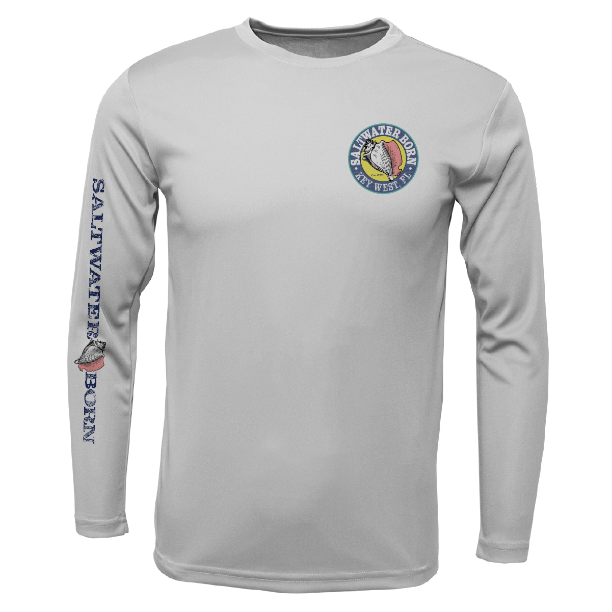 Saltwater Born UPF 50+ Long Sleeve Key West, FL Saltwater Born Circle Logo Boy's Long Sleeve UPF 50+ Dry-Fit Shirt