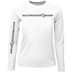 Saltwater Born UPF 50+ Long Sleeve Key West, FL Saltwater Born Linear Logo Girl's Long Sleeve UPF 50+ Dry-Fit Shirt