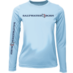 Saltwater Born UPF 50+ Long Sleeve Key West, FL Saltwater Born Linear Logo Girl's Long Sleeve UPF 50+ Dry-Fit Shirt