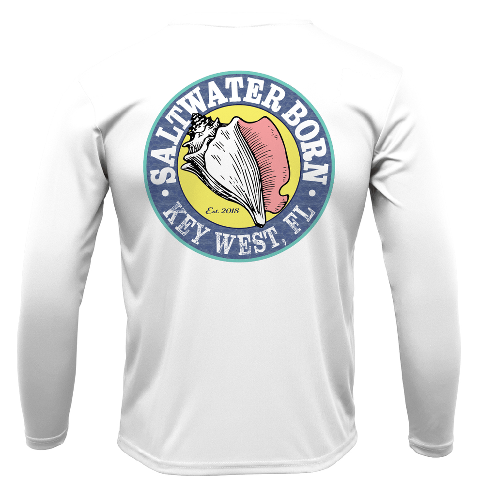 Saltwater Born UPF 50+ Long Sleeve Key West, FL Saltwater Born Linear Logo Long Sleeve UPF 50+ Dry-Fit Shirt
