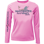 Saltwater Born UPF 50+ Long Sleeve Key West, FL "Saltwater Hair...Don't Care" Girl's Long Sleeve UPF 50+ Dry-Fit Shirt
