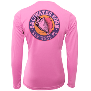 Saltwater Born UPF 50+ Long Sleeve Key West, FL "Saltwater Hair...Don't Care" Girl's Long Sleeve UPF 50+ Dry-Fit Shirt
