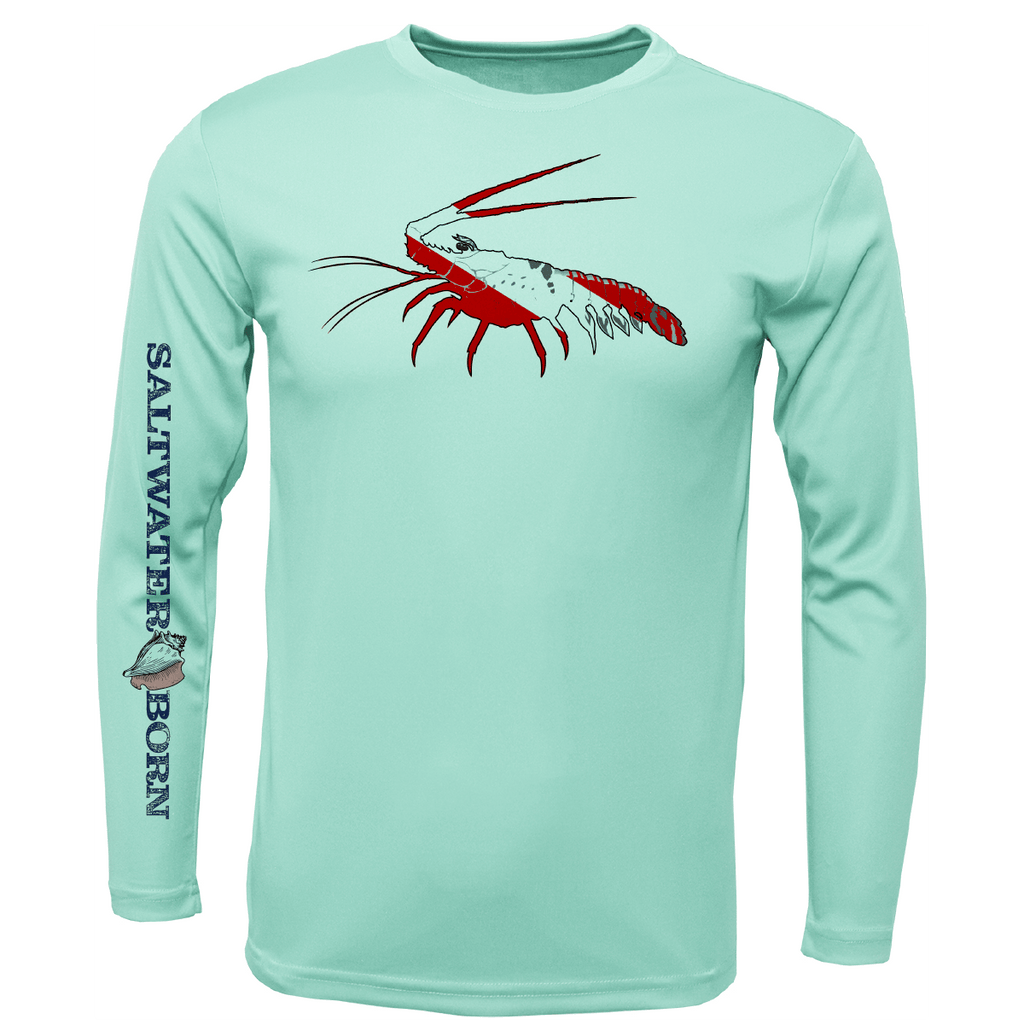 Saltwater Born UPF 50+ Long Sleeve Key West, FL Spiny Lobster Diver Long Sleeve UPF 50+ Dry-Fit Shirt