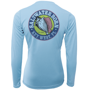 Saltwater Born UPF 50+ Long Sleeve Key West, FL State of Florida Girl's Long Sleeve UPF 50+ Dry-Fit Shirt