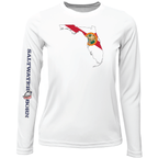 Saltwater Born UPF 50+ Long Sleeve Key West, FL State of Florida Girl's Long Sleeve UPF 50+ Dry-Fit Shirt