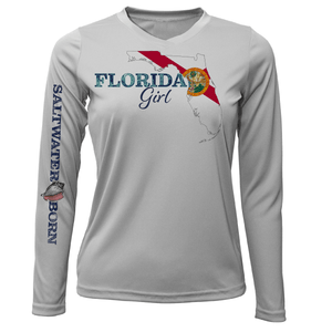 Saltwater Born UPF 50+ Long Sleeve Key West Florida Girl Long Sleeve UPF 50+ Dry-Fit Shirt