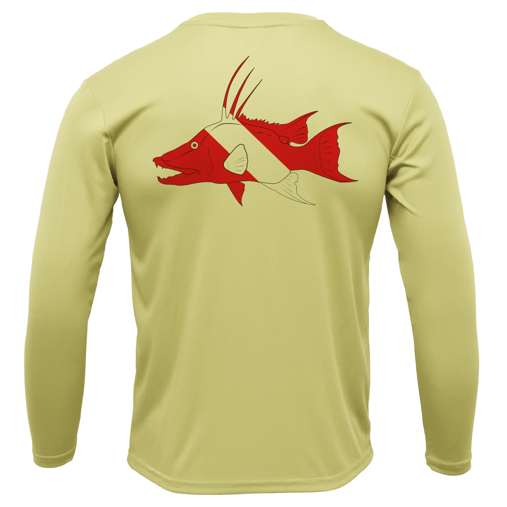 Saltwater Born UPF 50+ Long Sleeve M / CANARY Florida Keys Hogfish Diver