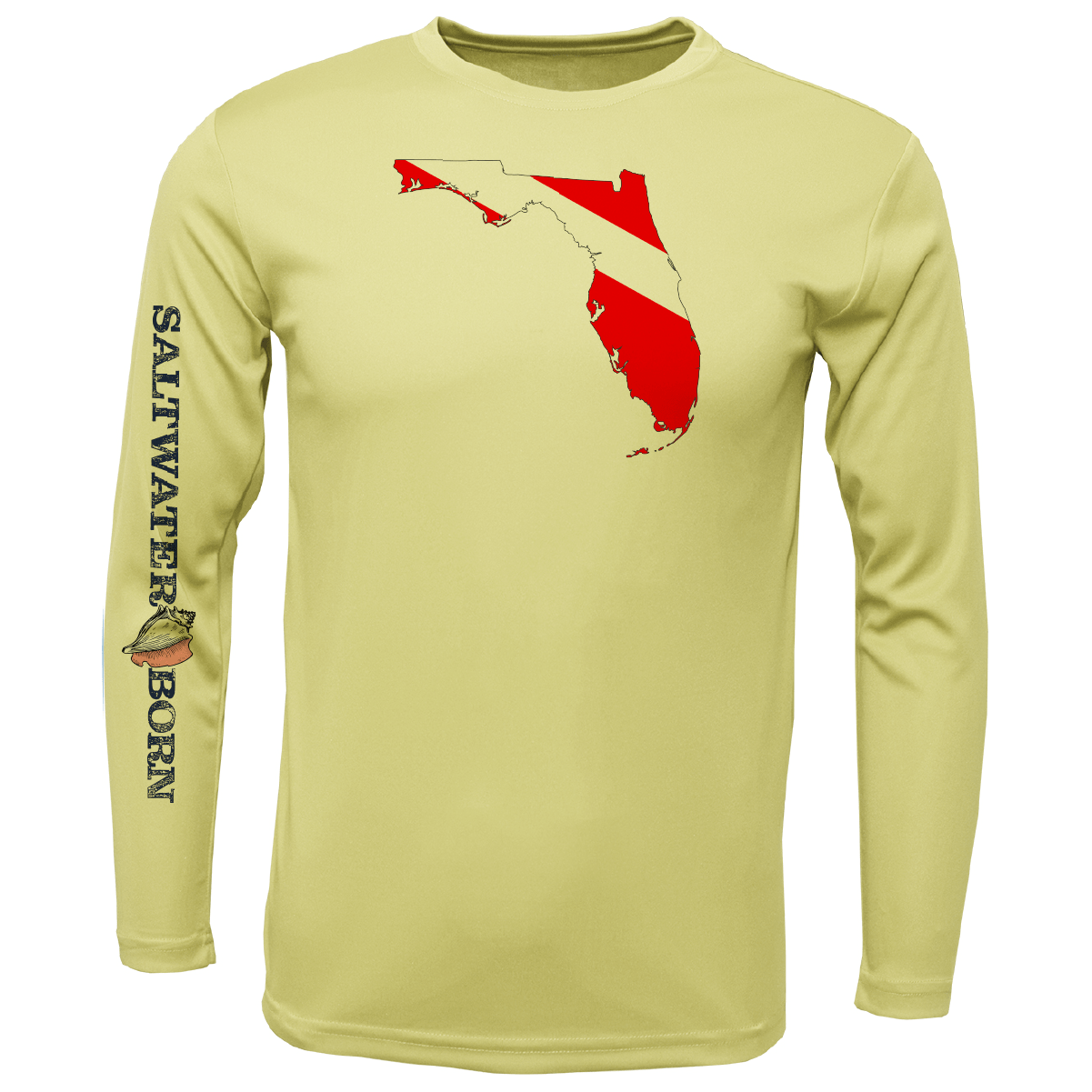 Saltwater Born UPF 50+ Long Sleeve M / CANARY Key West, FL Florida Diver Long Sleeve UPF 50+ Dry-Fit Shirt