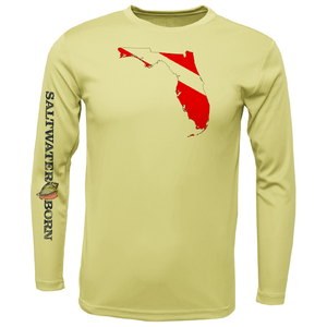 Saltwater Born UPF 50+ Long Sleeve M / CANARY Key West, FL Florida Diver Long Sleeve UPF 50+ Dry-Fit Shirt