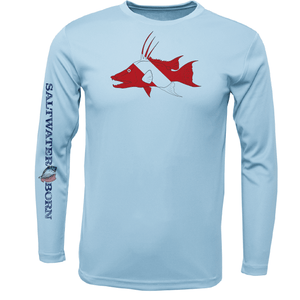 Saltwater Born UPF 50+ Long Sleeve M / ICE BLUE Key West, FL Hogfish Diver Long Sleeve UPF 50+ Dry-Fit Shirt