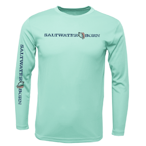 Saltwater Born UPF 50+ Long Sleeve M / SEAFOAM Key West, FL Saltwater Born Linear Logo Long Sleeve UPF 50+ Dry-Fit Shirt