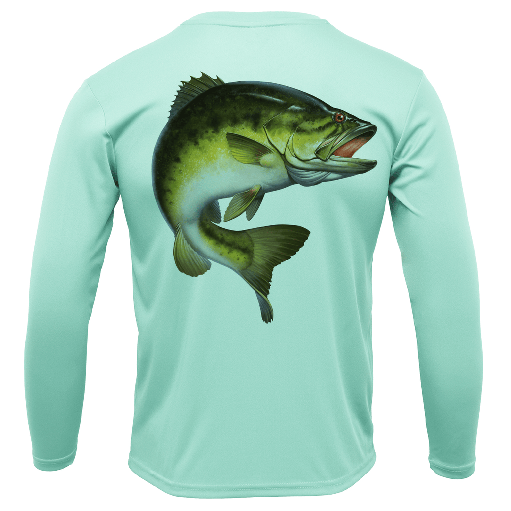 Saltwater Born UPF 50+ Long Sleeve Marietta, GA Freshwater Born Largemouth Bass Men's Long Sleeve UPF 50+ Dry-Fit Shirt