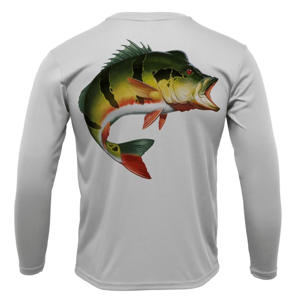 Saltwater Born UPF 50+ Long Sleeve Miami, FL Freshwater Born Peacock Bass Men's Long Sleeve UPF 50+ Dry-Fit Shirt