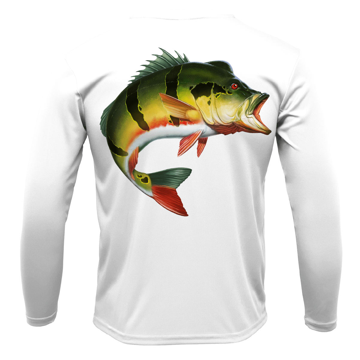 Saltwater Born UPF 50+ Long Sleeve Miami, FL Freshwater Born Peacock Bass Men's Long Sleeve UPF 50+ Dry-Fit Shirt