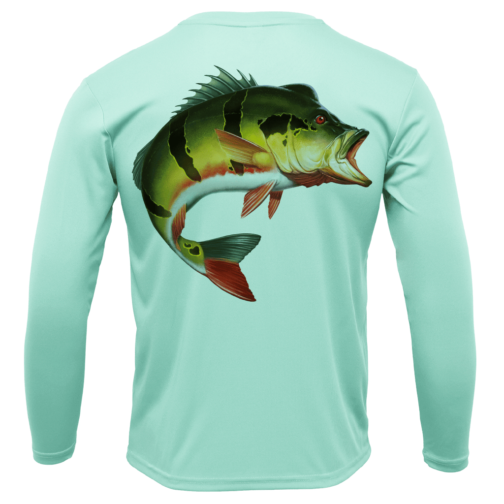 Saltwater Born UPF 50+ Long Sleeve Miami, FL Freshwater Born Peacock Bass Men's Long Sleeve UPF 50+ Dry-Fit Shirt