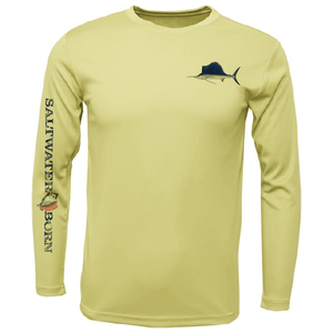 Saltwater Born UPF 50+ Long Sleeve S / CANARY Clean Sailfish Long Sleeve UPF 50+ Dry-Fit Shirt