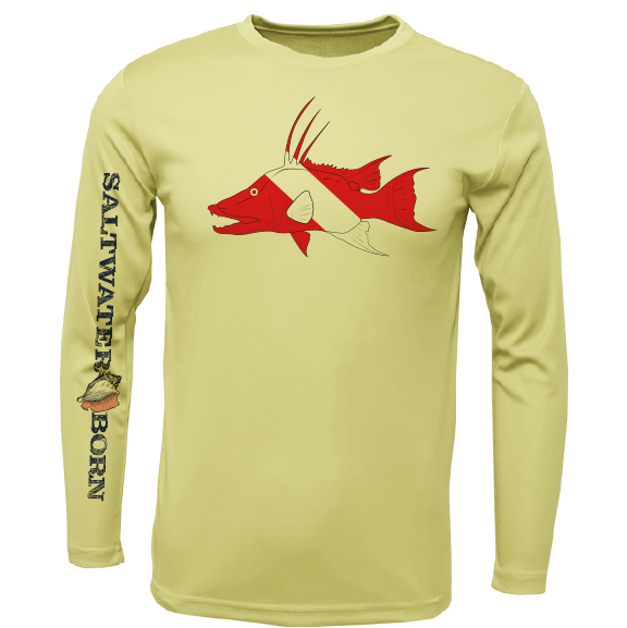 Saltwater Born UPF 50+ Long Sleeve S / CANARY Key West, FL Hogfish Diver Long Sleeve UPF 50+ Dry-Fit Shirt