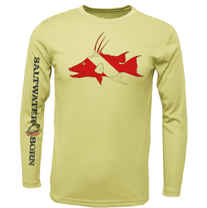 Saltwater Born UPF 50+ Long Sleeve S / CANARY Key West, FL Hogfish Diver Long Sleeve UPF 50+ Dry-Fit Shirt