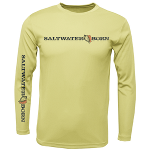 Saltwater Born UPF 50+ Long Sleeve S / CANARY Key West, FL Saltwater Born Linear Logo Long Sleeve UPF 50+ Dry-Fit Shirt