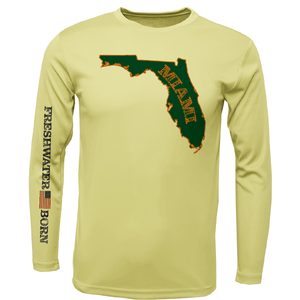 Saltwater Born UPF 50+ Long Sleeve S / CANARY Miami Orange and Green Freshwater Born Men's Long Sleeve UPF 50+ Dry-Fit Shirt