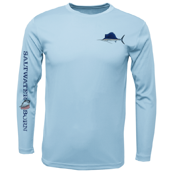 Saltwater Born UPF 50+ Long Sleeve S / ICE BLUE Clean Sailfish Long Sleeve UPF 50+ Dry-Fit Shirt