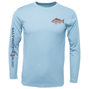 Saltwater Born UPF 50+ Long Sleeve S / ICE BLUE Clean Snapper Long Sleeve UPF 50+ Dry-Fit Shirt