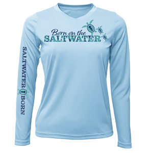 Saltwater Born UPF 50+ Long Sleeve S / ICE BLUE Key West "Born On The Saltwater" Long Sleeve UPF 50+ Dry-Fit Shirt
