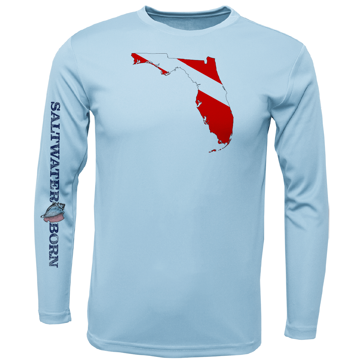 Saltwater Born UPF 50+ Long Sleeve S / ICE BLUE Key West, FL Florida Diver Long Sleeve UPF 50+ Dry-Fit Shirt