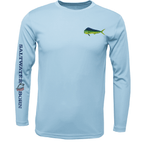 Saltwater Born UPF 50+ Long Sleeve S / ICE BLUE Key West, FL Mahi on Chest Long Sleeve UPF 50+ Dry-Fit Shirt