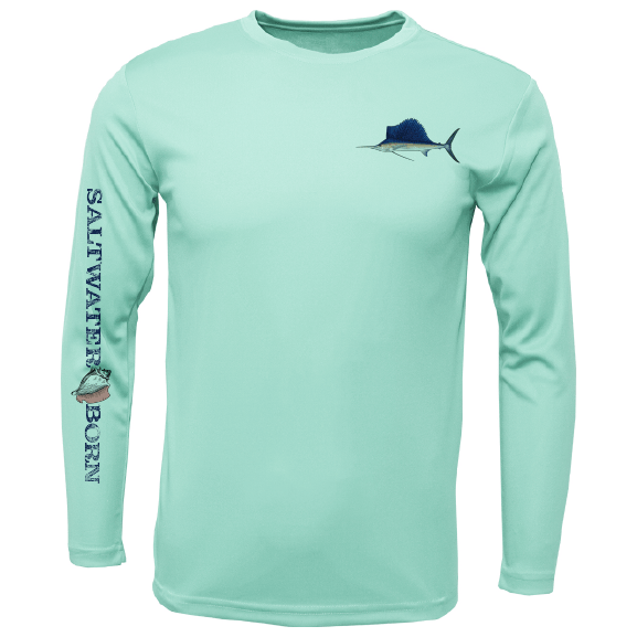 Saltwater Born UPF 50+ Long Sleeve S / SEAFOAM Clean Sailfish Long Sleeve UPF 50+ Dry-Fit Shirt