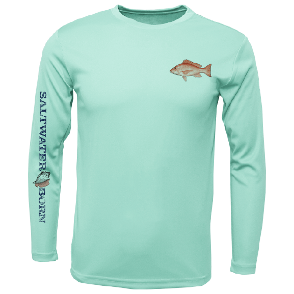 Saltwater Born UPF 50+ Long Sleeve S / SEAFOAM Clean Snapper Long Sleeve UPF 50+ Dry-Fit Shirt
