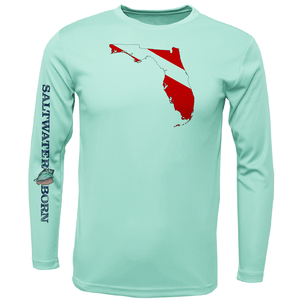 Saltwater Born UPF 50+ Long Sleeve S / SEAFOAM Key West, FL Florida Diver Long Sleeve UPF 50+ Dry-Fit Shirt