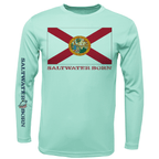 Saltwater Born UPF 50+ Long Sleeve S / SEAFOAM Key West, FL Florida Flag Long Sleeve UPF 50+ Dry-Fit Shirt
