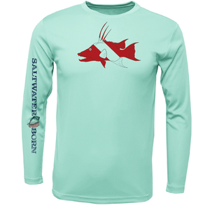 Saltwater Born UPF 50+ Long Sleeve S / SEAFOAM Key West, FL Hogfish Diver Long Sleeve UPF 50+ Dry-Fit Shirt