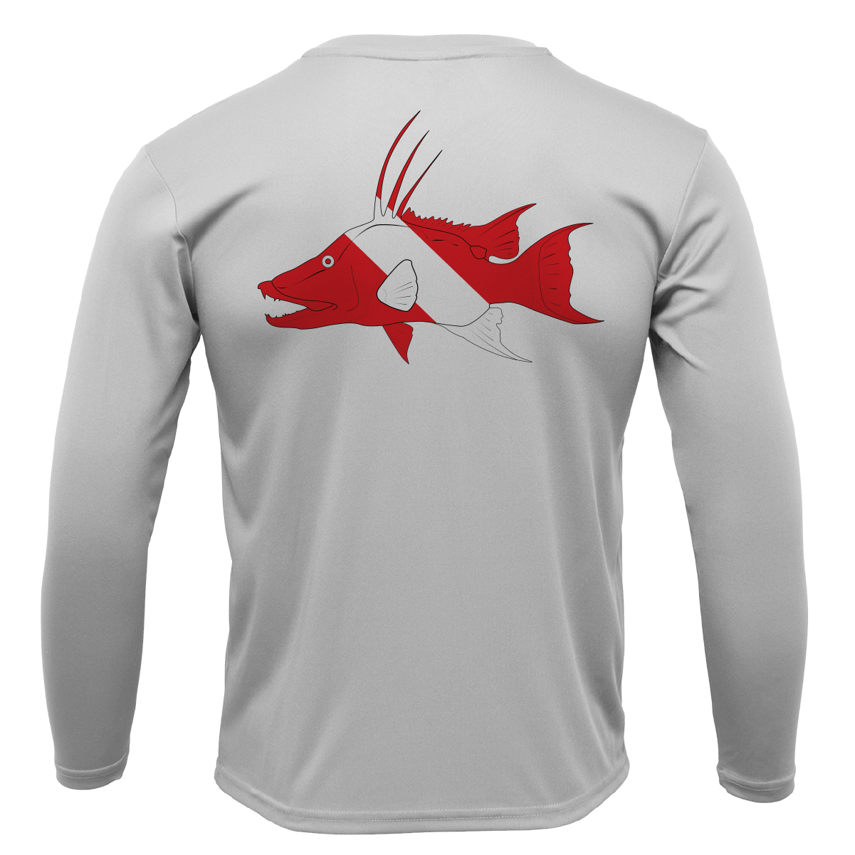 Saltwater Born UPF 50+ Long Sleeve S / SILVER Florida Keys Hogfish Diver