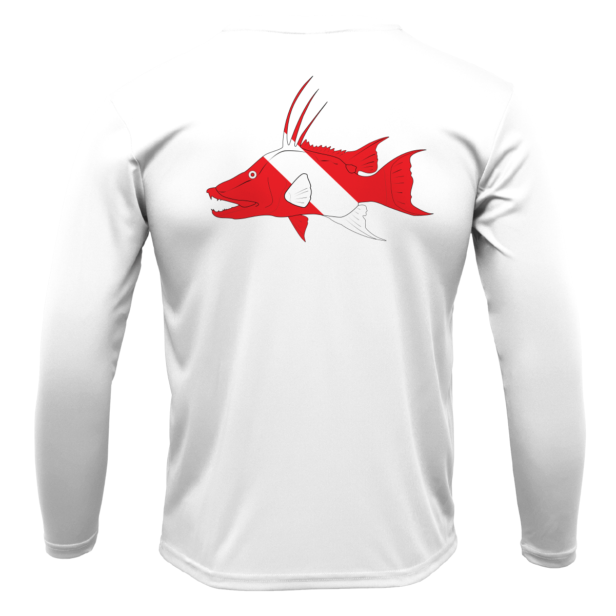 Saltwater Born UPF 50+ Long Sleeve S / WHITE Florida Keys Hogfish Diver
