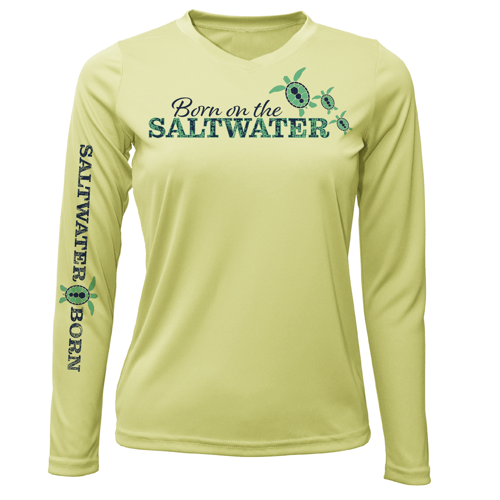 Saltwater Born UPF 50+ Long Sleeve XS / CANARY Key West "Born On The Saltwater" Long Sleeve UPF 50+ Dry-Fit Shirt