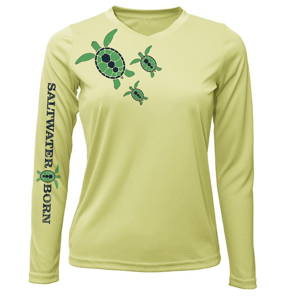 Saltwater Born UPF 50+ Long Sleeve XS / CANARY Key West, FL Baby Turtles Long Sleeve UPF 50+ Dry-Fit Shirt