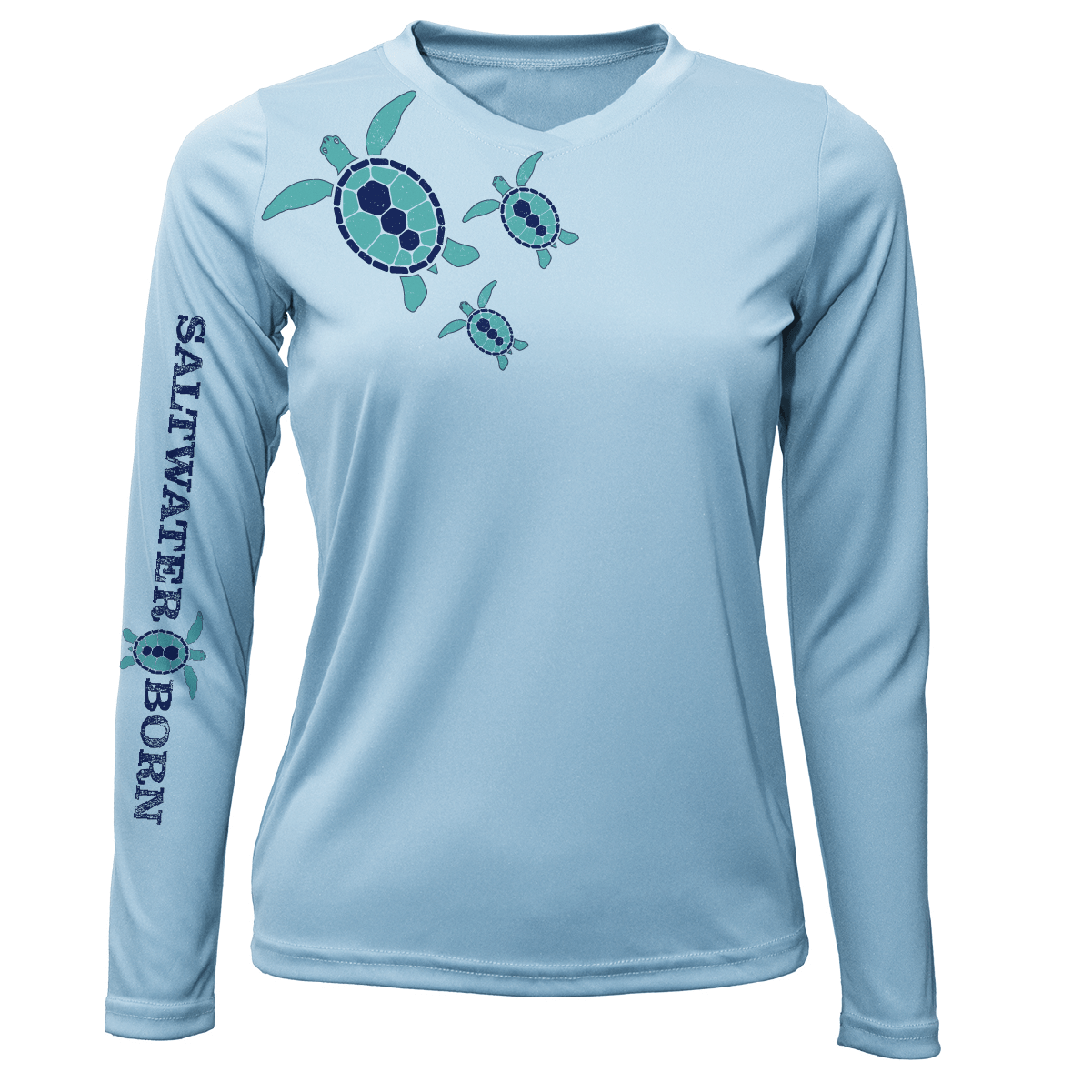 Saltwater Born UPF 50+ Long Sleeve XS / ICE BLUE Key West, FL Baby Turtles Long Sleeve UPF 50+ Dry-Fit Shirt