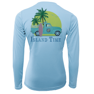 Saltwater Born UPF 50+ Long Sleeve XS / ICE BLUE Key West Island Time Women's Long Sleeve UPF 50+ Dry-Fit Shirt