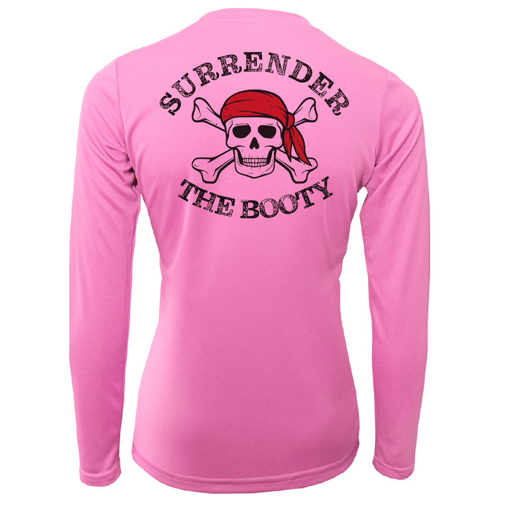 Saltwater Born UPF 50+ Long Sleeve XS / PINK Florida Freshwater Born "Surrender The Booty" Women's Long Sleeve UPF 50+ Dry-Fit Shirt