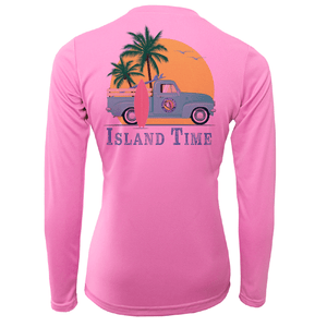 Saltwater Born UPF 50+ Long Sleeve XS / PINK Key West Island Time Women's Long Sleeve UPF 50+ Dry-Fit Shirt